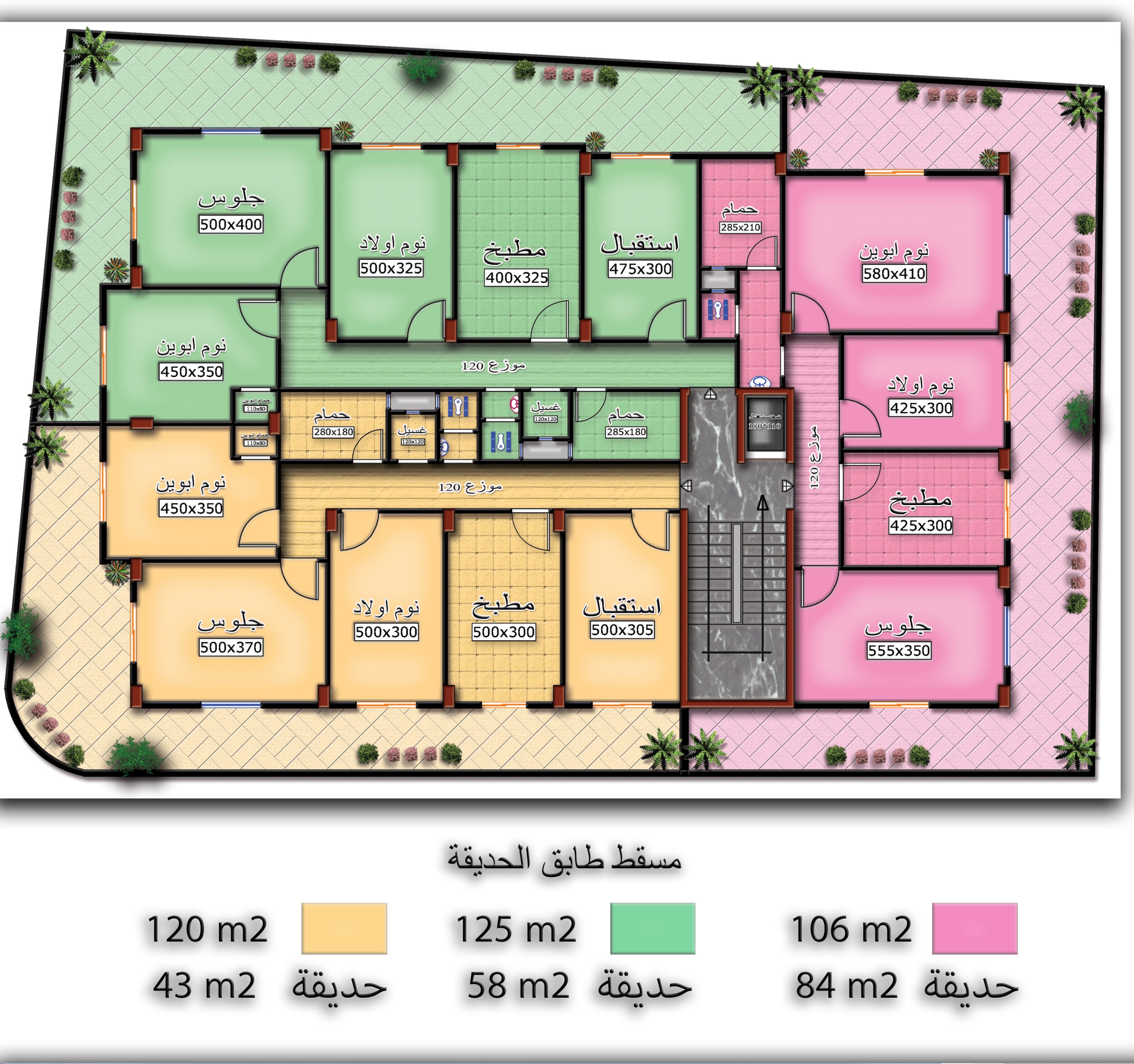 مسقط طابق الحديقة (صورة)